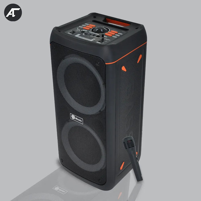 Caixa de Som Bluetooth Potente - Subwoofer Grande, Estéreo Wireless, Suporte para FM, SD, USB e Microfone